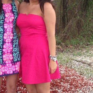 Pink strapless dress